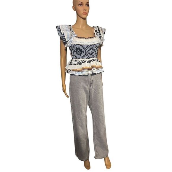 Sofia Italian Cotton 2pc top & skirt Multicolor OSFM $260 - Picture 10 of 16